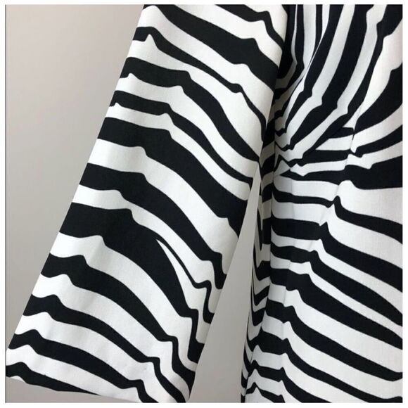 Trina Turk 4 Statement Sleeve Zebra Print Mini Dress Black White Psychedelic - Picture 7 of 11